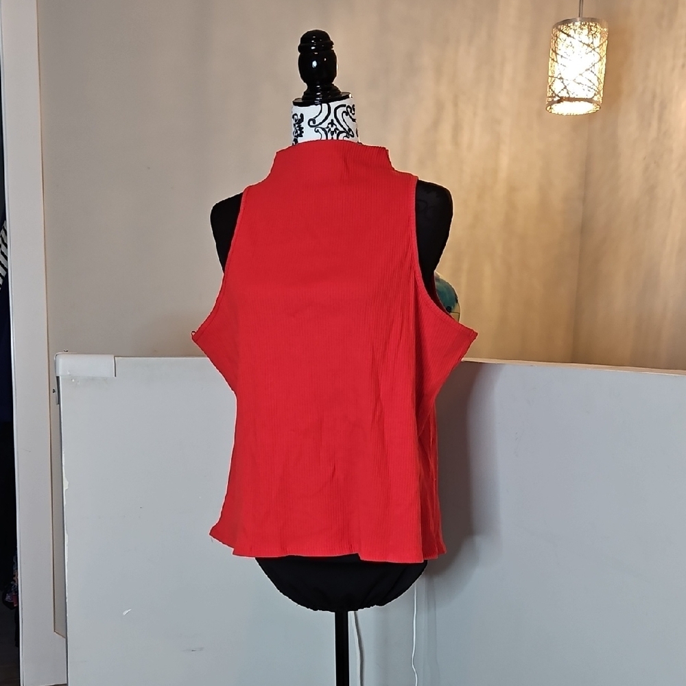 Anthropologie Red Sleeveless Blouse